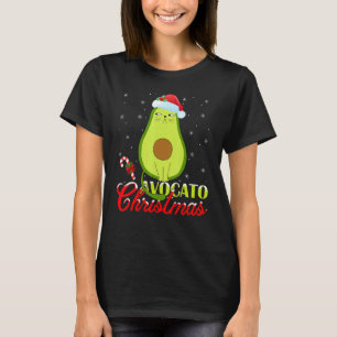 Avocado Kerstlichtjes Kerstman Avocado Kat Kerstmi T-shirt