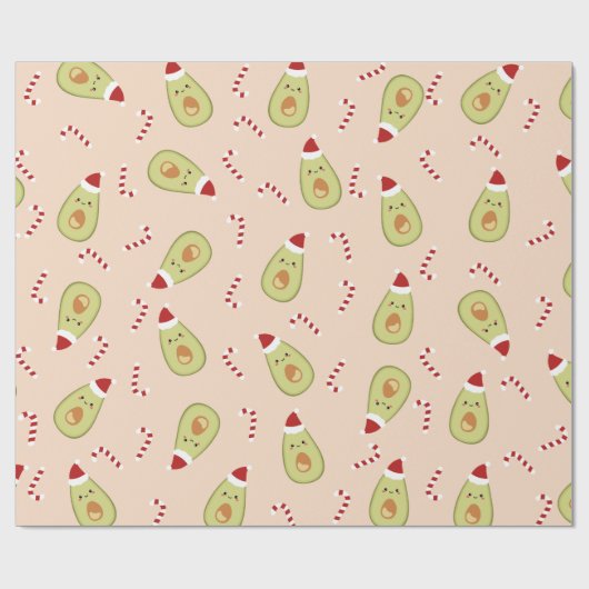 Avocado Kerstmis Cadeaupapier (Vlak)