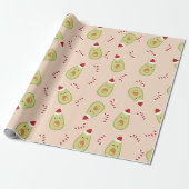 Avocado Kerstmis Cadeaupapier (Uitgerold)