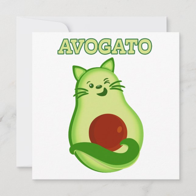Avocado Keto Kitty Cat die naar je toe wint (Voorkant)