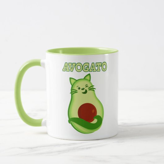 Avocado Keto Kitty Cat die naar je toe wint Mok (Links)