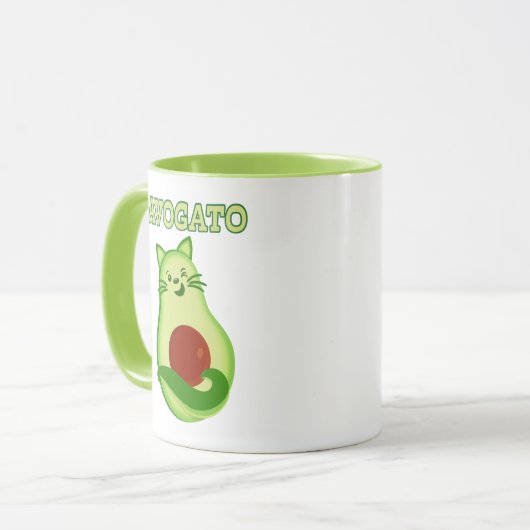 Avocado Keto Kitty Cat die naar je toe wint Mok (Voorkant links)