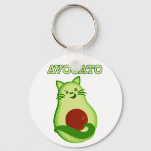 Avocado Keto Kitty Cat die naar je toe wint Sleutelhanger