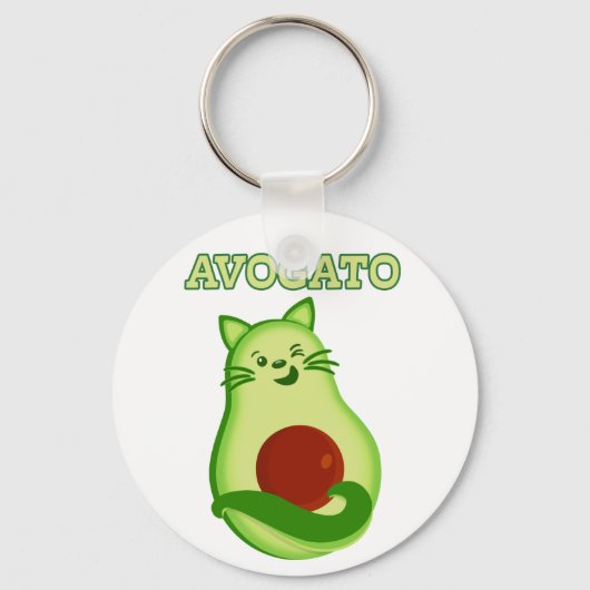 Avocado Keto Kitty Cat die naar je toe wint Sleutelhanger (Voorkant)