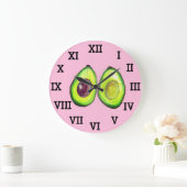 Avocado Keuken Groente Gezond Waterverf Voedsel Grote Klok (Huis)