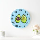 Avocado Keuken Groente Gezond Waterverf Voedsel Grote Klok (Huis)