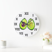 Avocado Keuken Groente Gezond Waterverf Voedsel Grote Klok (Huis)