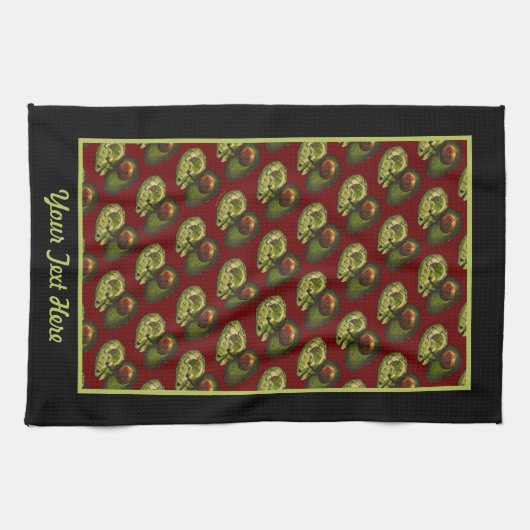 Avocado Kitchen Towel - Optionele personalisatie Theedoek (Horizontaal)