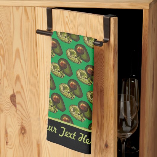 Avocado Kitchen Towel - Optionele personalisatie Theedoek (Derde Gevouwen)