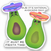 Avocado Koppel met Sombreros Sticker (Voorkant)