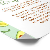Avocado Late Night Luiers Baby shower Teken Poster (Hoek)