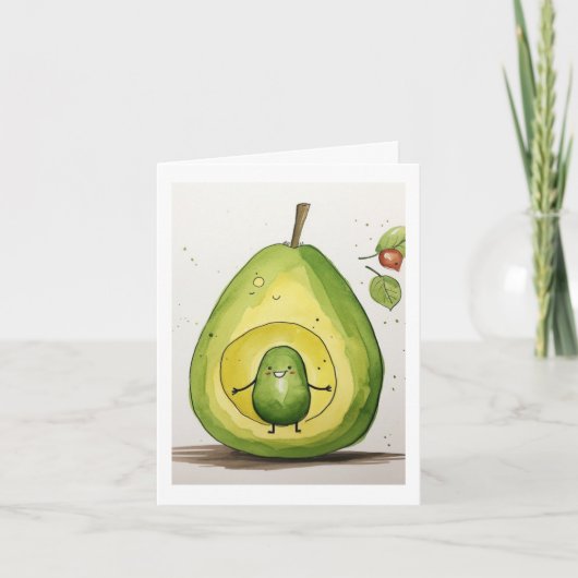 Avocado, leuk baby avocado ontwerp kaart (Voorkant)