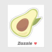 Avocado leuk retro stijl pastelgroen sticker (Vel)
