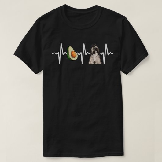 Avocado Lhasa Apsos Hondenliefhebber T-shirt (Design voorkant)