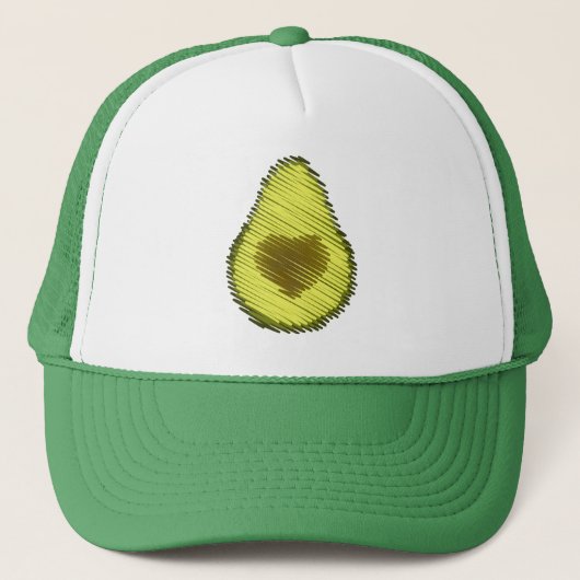 Avocado Liefde Schets Hoed Trucker Pet (Voorkant)