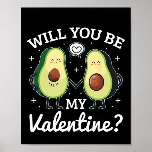 Avocado Liefde Verliefde Valentijn Poster (Voorkant)