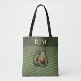 Avocado Liefhebber Nep-Borduurwerk Tote Bag