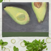 Avocado Lime Green Grey Art Theedoek (Gevouwen)