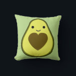 Avocado Love Cute Avocado met hartslag Kussen<br><div class="desc">Avocado houdt van schattige kawaii avocado met een hoorput.</div>