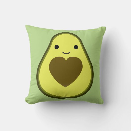 Avocado Love Cute Avocado met hartslag Kussen (Voorkant)