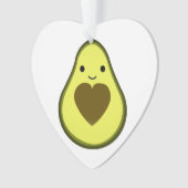 Avocado Love Cute Avocado met hartslag Ornament (voorkant)