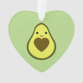 Avocado Love Cute Avocado met hartslag Ornament (achterkant)