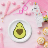 Avocado Love Cute Avocado met hartslag Papieren Bordje (Feest)
