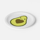 Avocado Love Cute Avocado met hartslag Papieren Bordje (Gekanteld)