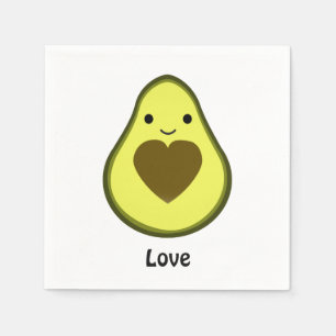Avocado Love Cute Avocado met hartslag Servet