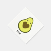 Avocado Love Cute Avocado met hartslag Servet (Hoek)