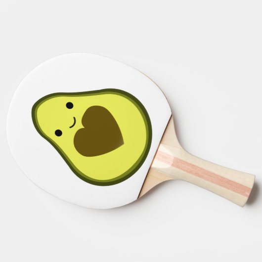 Avocado Love Cute Avocado met hartslag Tafeltennisbatje (Zijkant)