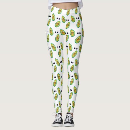 Avocado Love Pattern Leggings (Voorkant)