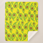Avocado Love Pattern - Tasty Avocado Lover Sherpa Deken (Voorkant)