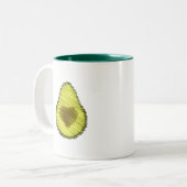 Avocado Love Scribble Tweekleurige Koffiemok (Voorkant links)