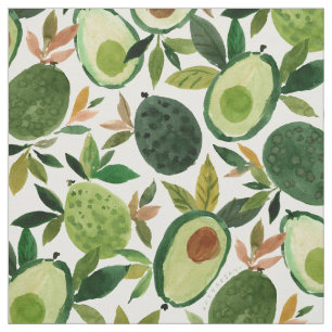 AVOCADO LOVER Botanische Waterverf Patroon Stof