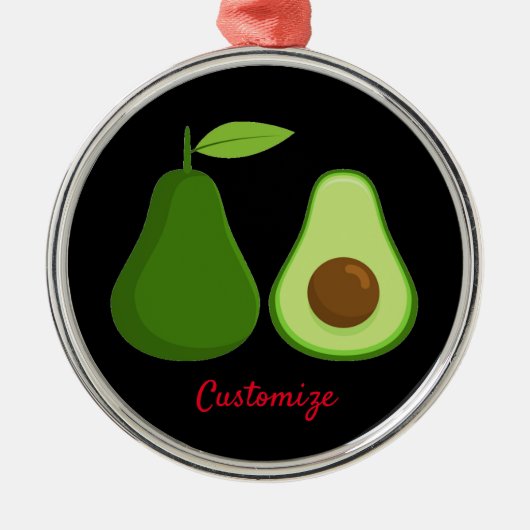 Avocado Lover Design Thunder_Cove Metalen Ornament (Voorkant)