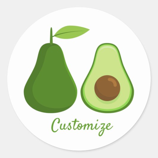 Avocado Lover Design Thunder_Cove Ronde Sticker (Voorkant)