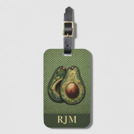 Avocado Lover Faux Borduurwerk Bagagelabel