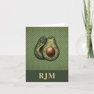 Avocado Lover Faux Borduurwerk Bedankkaart