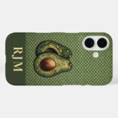 Avocado Lover Faux Borduurwerk Case-Mate iPhone Case (Achterkant (horizontaal))