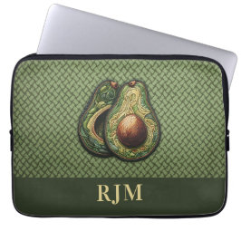Avocado Lover Faux Borduurwerk Laptop Sleeve