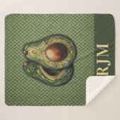 Avocado Lover Faux Borduurwerk Sherpa Deken (Voorkant (horizontaal))