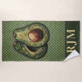Avocado Lover Faux Borduurwerk Strandlaken (Voorkant)