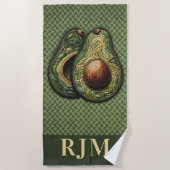 Avocado Lover Faux Borduurwerk Strandlaken (Voorkant)