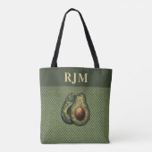 Avocado Lover Faux Borduurwerk Tote Bag (Achterkant)