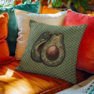 Avocado Lover Faux geborduurd Kussen