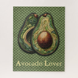 Avocado Lover Faux geborduurd Legpuzzel