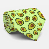Avocado Lover Green Pears Patterned Vegan Stropdas (Opgerold)