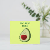 Avocado Lover Schattigee Cartoon Briefkaart (Staand voorkant)