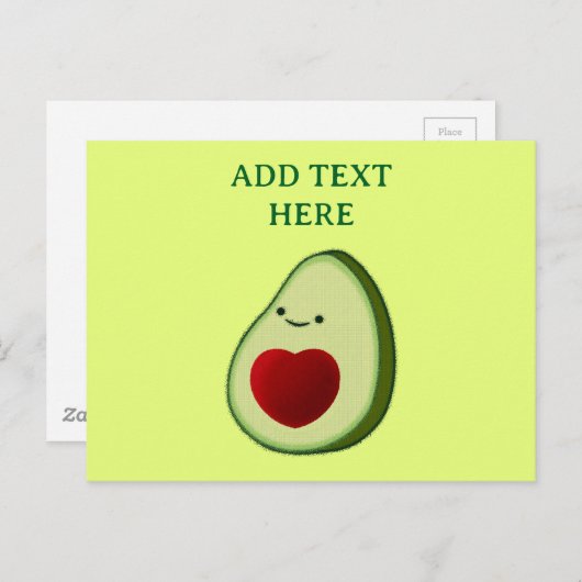 Avocado Lover Schattigee Cartoon Briefkaart (Voorkant / Achterkant)